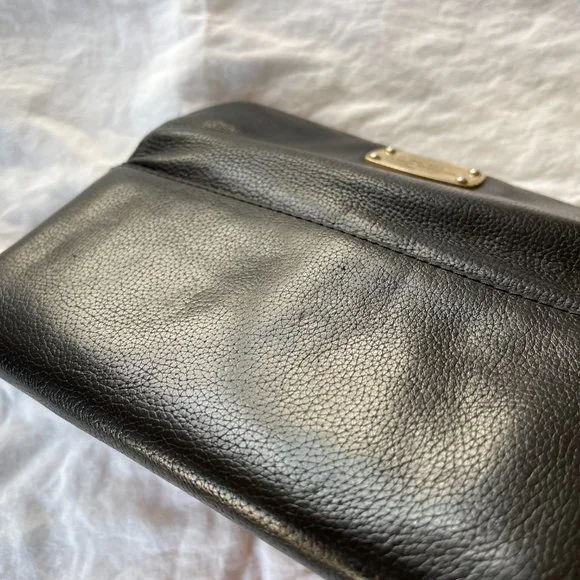 Michael Kors Jet Set Slim Flap Pebbled Leather Wallet Black - Picture 15 of 16